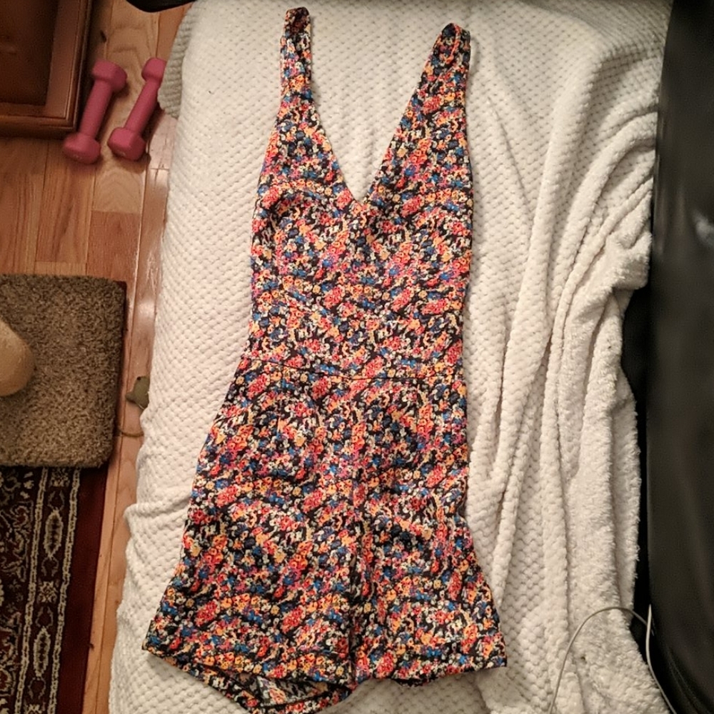 Highline Collective Floral Romper with Pockets